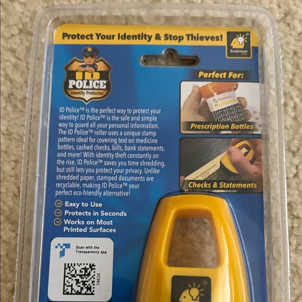 As Seen On TV Yellow and Black ID Guard Stamp Roller